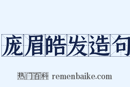 庞眉皓发造句是什么意思的图片